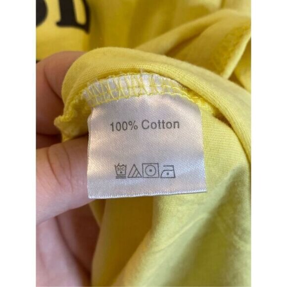 “Probably Thinking About Food Or Serial Killers” Silly Saying Yellow Tee - Picture 6 of 8